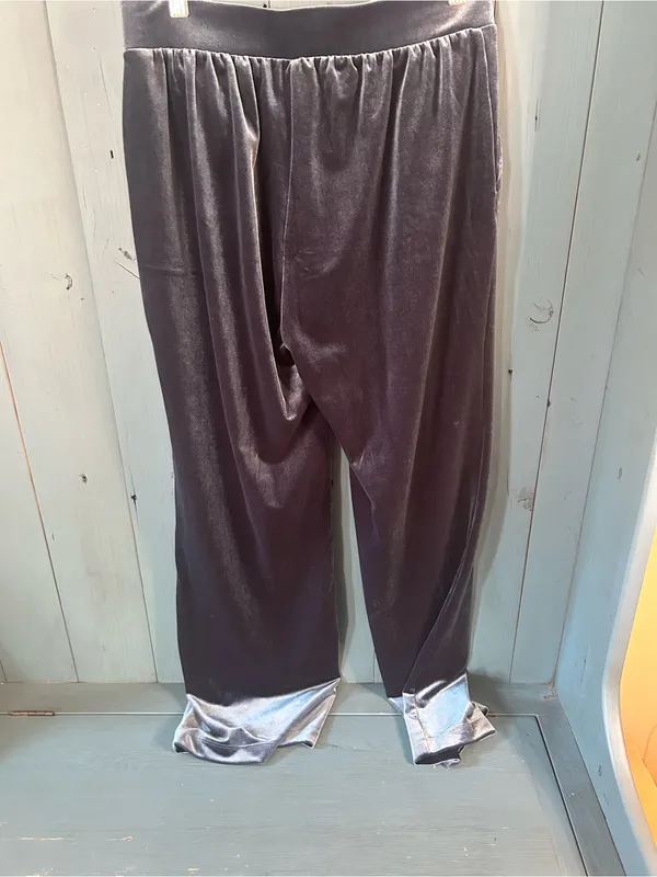 LOFT Gray Velvet Wide-Leg Pull On Pants - Women’s Size Small - Image 2