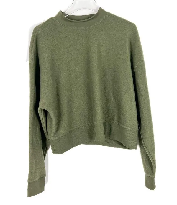 NWT Abound Brushed Knit Mock Neck Fleece Pullover in Olive Night Green Size XL - Image 2
