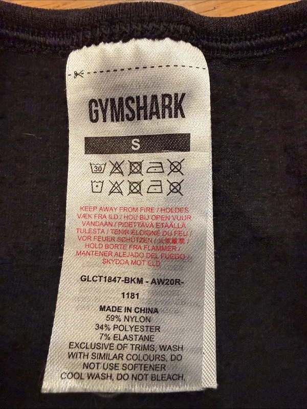 Gymshark black long sleeve crop top size small . - Image 6