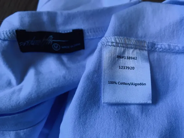 Frenchie Feather Trim cotton tee light blue size M Size M - Image 5
