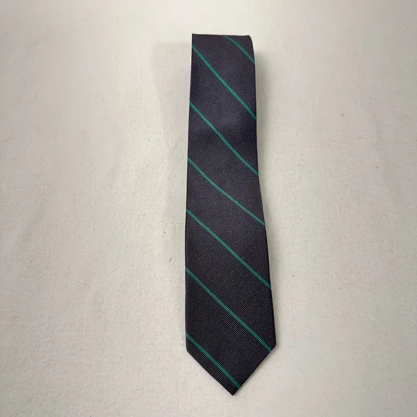 J Crew Silk Necktie Grey Green Tie Diagonal Stripe Preppy Career Wedding - Image 9