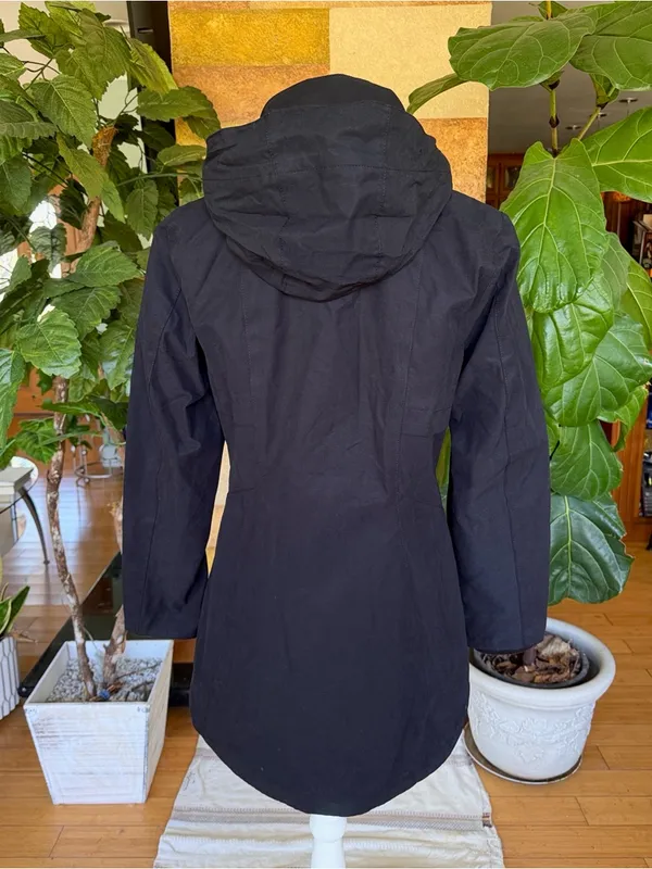 NEW Pendleton Women's Removable Hood Plaid Lining Zip Black Rain Jacket, Size M - Image 9
