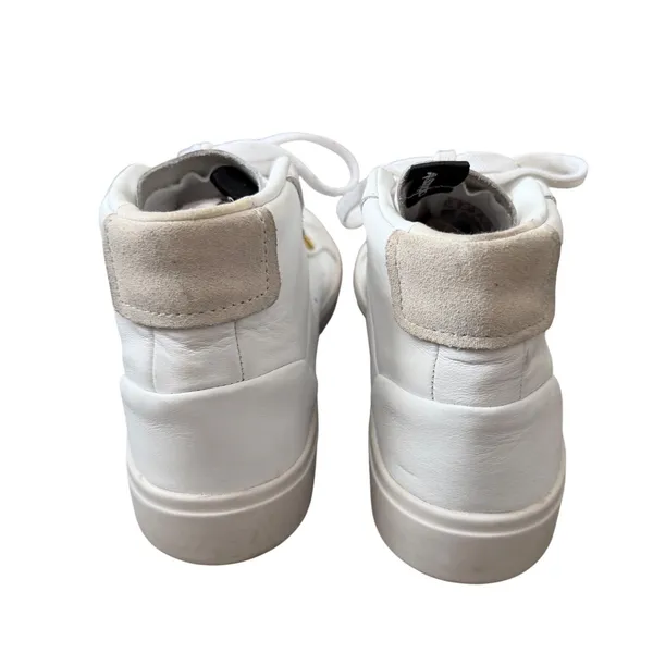 Adidas Sleek Mid White Leather High Top Sneakers Gold Foil Size 6.5 - Image 4