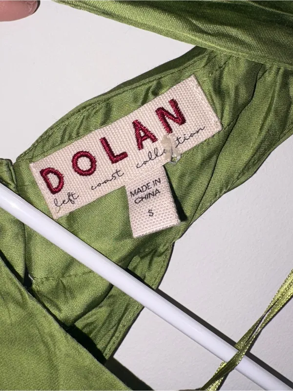 Women’s Anthropologie/DOLAN Green Satin Halter Jumpsuit Size: S - Image 5