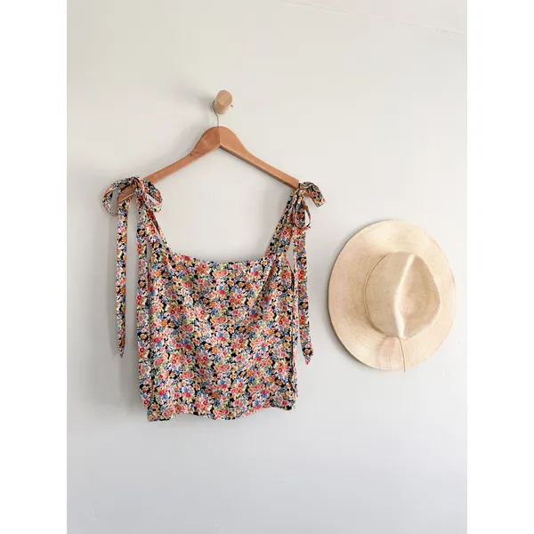 Reformation‎ | Ellora Floral Tie Strap Tank Trix Print | Sz 8 - Image 2