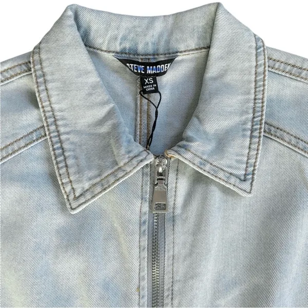 NWT Steve Madden Eira Denim Jumpsuit Stone Wash Blue Size XS Retail $129.00 - Image 9