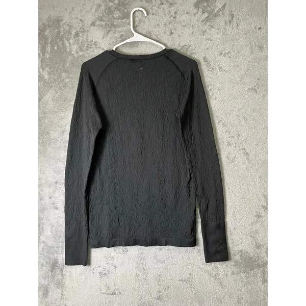 Lululemon Rest Less Pullover Black Textured Long Sleeve Running Workout Top 6 - Image 3