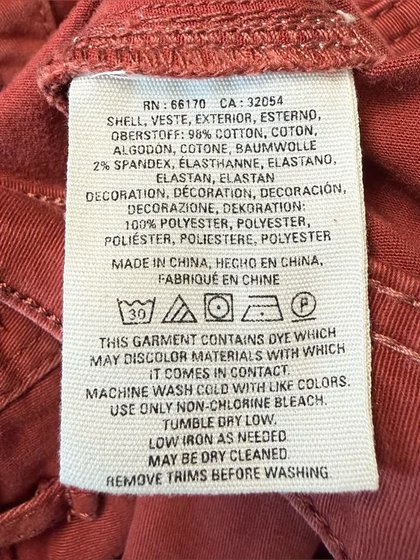 By Anthropologie Jefferson Slim Utility Chino Pants Womens 31 Brick Red Twill - Image 4