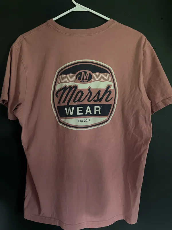 Marshwear Women’s Salmon Colored Pocket T-Shirt - Image 3