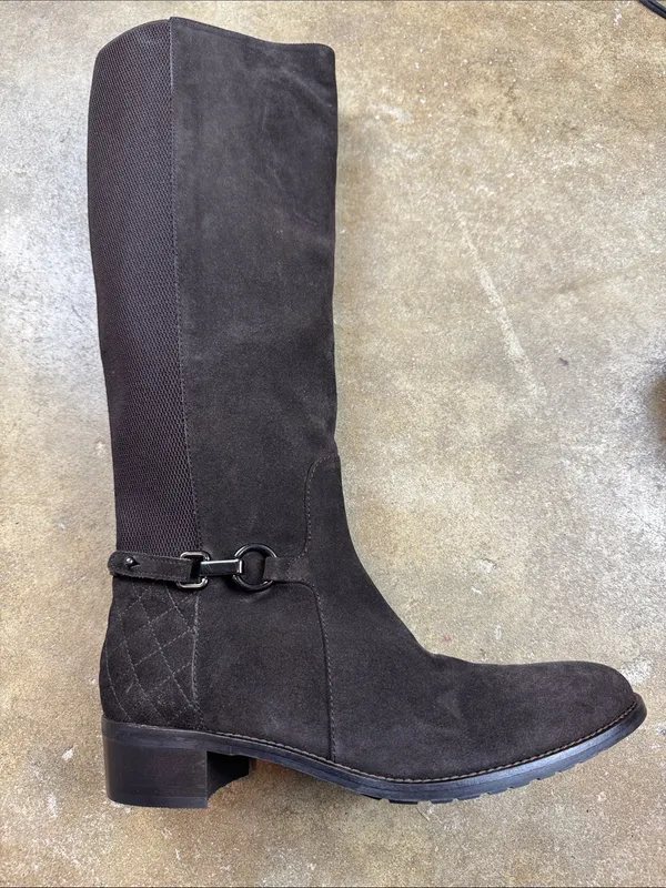 Aquatalia Dark Chocolate Brown Oralie Suede Knee High Boots Size: 9 1/2 - Image 10