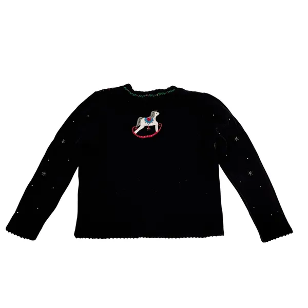 Designers Studio Originals Vintage 90s Ugly Christmas Cardigan Sweater Medium - Image 3