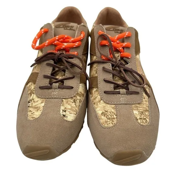 Sam Edelman Women's Size 9 Sneakers Tan Camo Tropical Print Lace Up Casual Shoes - Image 3