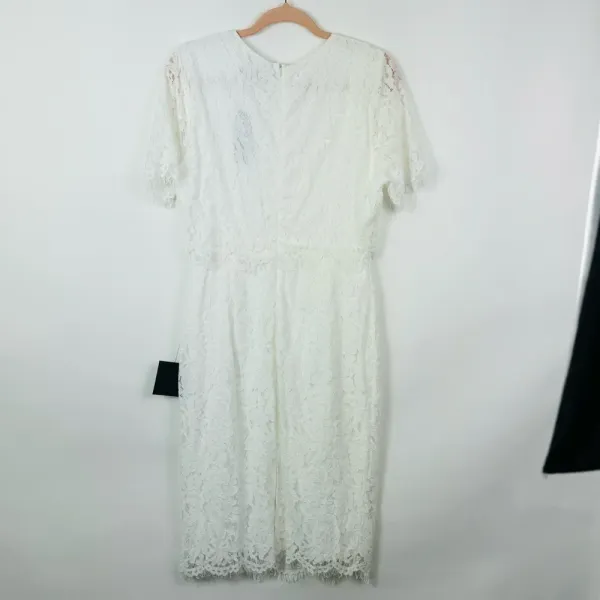LULU'S Devotion White Lace Short‎ Sleeve Midi Dress Size Large NWT - Image 12