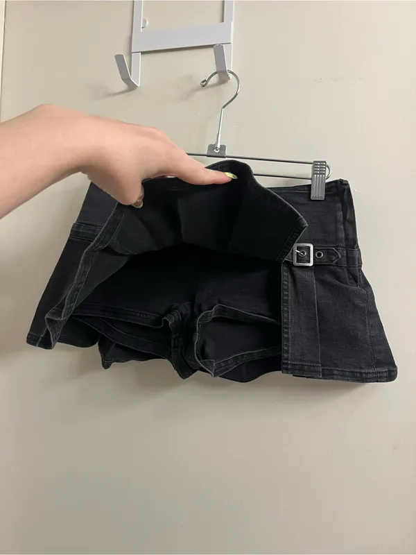 BDG Shaina Micro Mini Skort in Black Denim Size XS - Image 7
