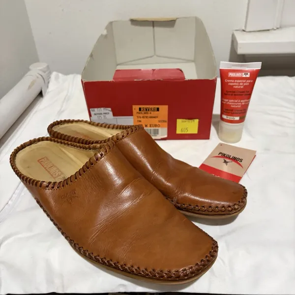 Pikolinos Women's Brandy Leather Mules Clogs Heels US Size 9-9.5 - Image 8