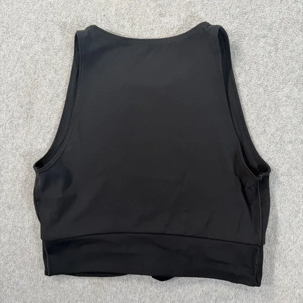 OFFLINE by Aerie Size Medium Black Knot Front Cropped Tank Top Activewear - Image 7