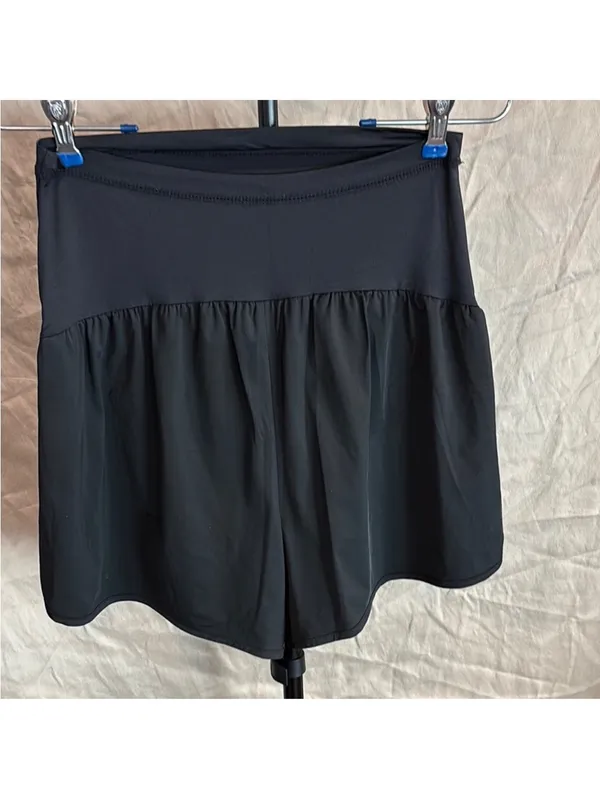 BeMaternity Black High-Waist Athletic Shorts with Curved Panels - Image 3