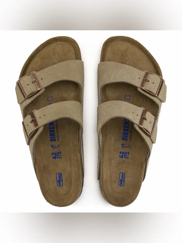 Birkenstock Arizona Soft Footbed Taupe Suede Sandals EU 37 US 6.5 $155 - Image 3