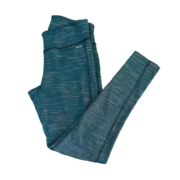 Jockey Women’s Spandex Green Heather Capri Leggings Running Pants SZ M #1153 - Image 6