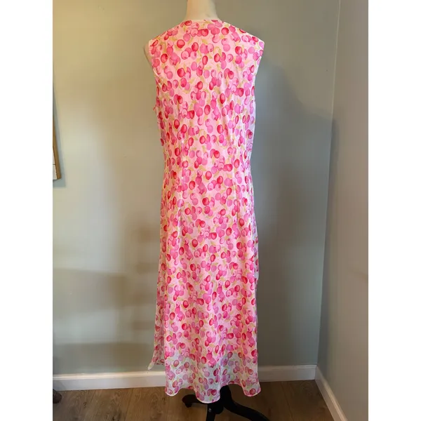 Pink Cherry Sleeveless Maxi midi 16 Fruit y2k dainty cottage festival cute boho - Image 4