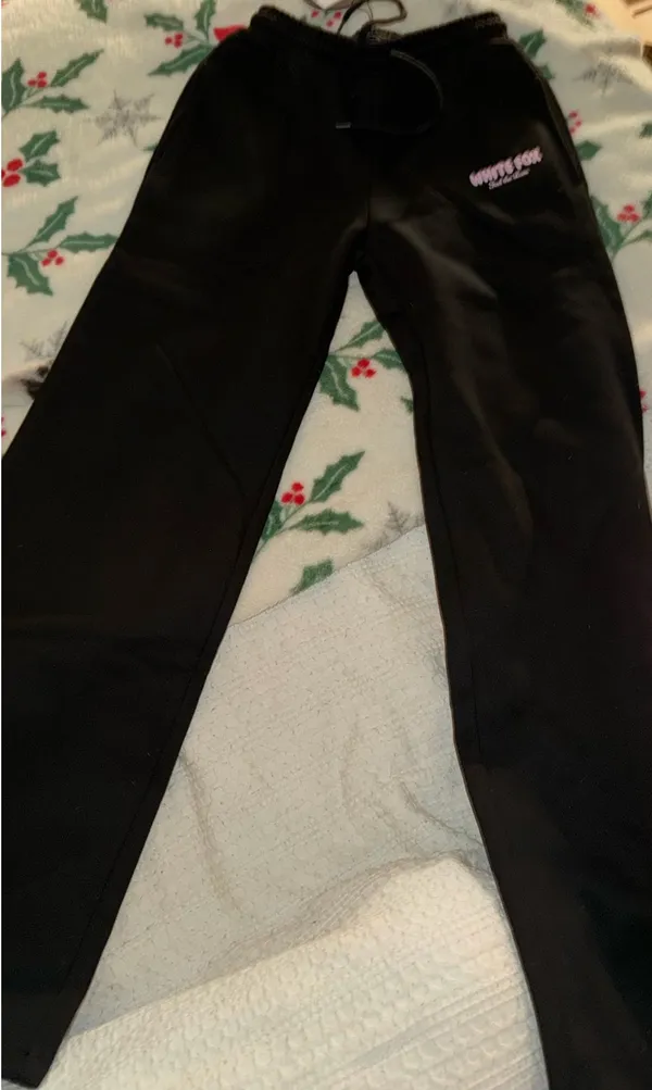 White Fox Feel the Love Wide Leg Sweatpants Black - Image 4