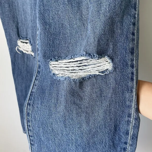 Levi's High Waisted Straight Denim Jeans Distressed Blue Women's Size 25 - Image 5