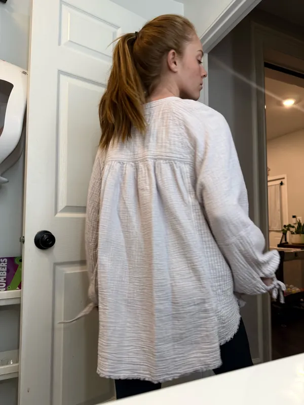 Aerie striped linen button down - Image 3