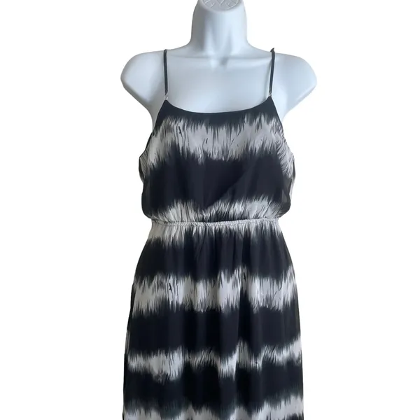 Lulus Women Boho Ethereal Maxi Dress S Black White Abstract‎ Ikat - Image 3