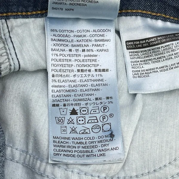 Levis Classic Mid Rise‎ Skinny Jeans Womens 31 Dark Wash Stretch Minimal Indie - Image 9