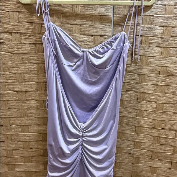 Lucy In the Sky Lilac Ruched Mini Dress Size M NWOT - Image 7