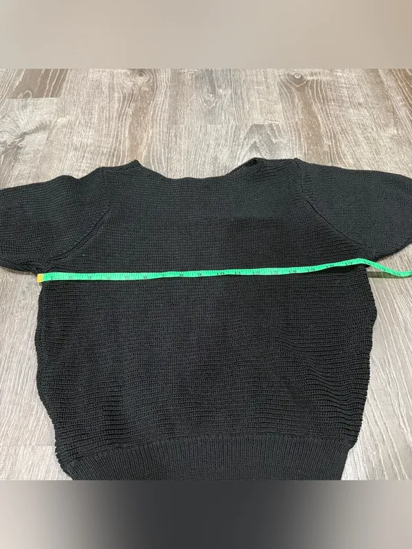 Halara Black Knit Short Sleeve Sweater - Image 4
