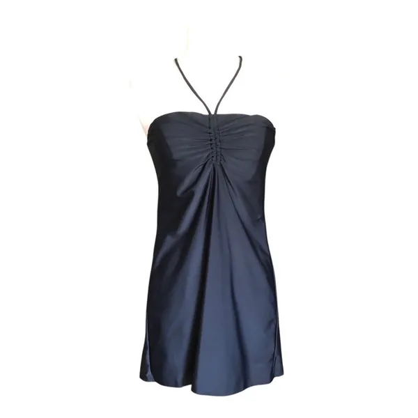 Andie Waikiki Swim Cover Up Black Small Ruched Halter Bandeau Beach Dress NWT - Image 2