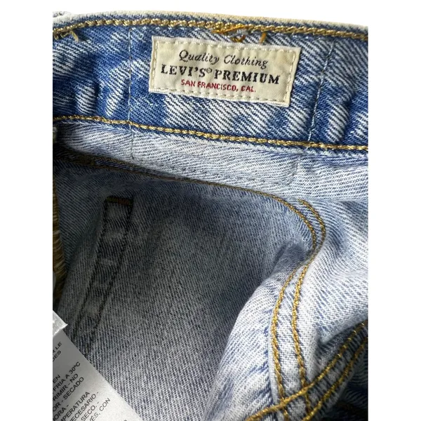 Levis Premium Womens W24 Distressed Denim Shorts High Rise Cutoff Acid Wash 501 - Image 5