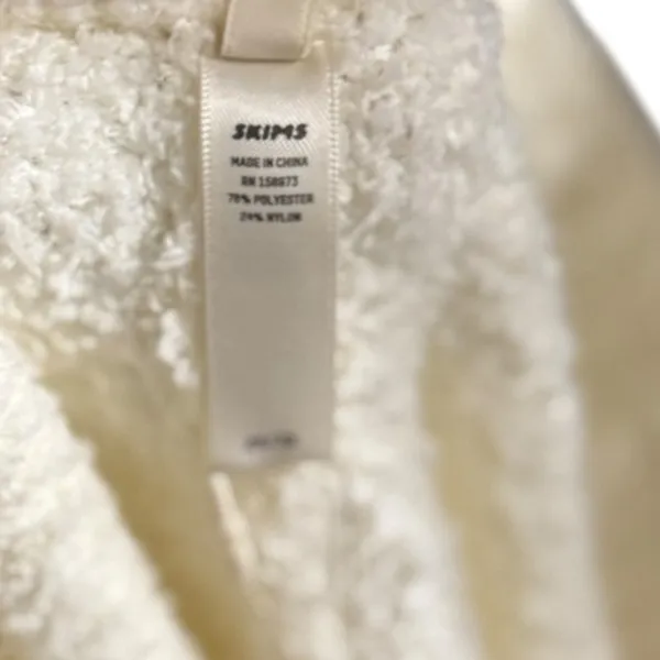 NWT SKIMS White Cozy Fuzzy Teddy Boucle High Waisted Shorts - Image 7