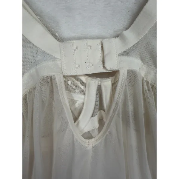 Elomi 36DDD Priya Babydoll Chemise Lace Mesh Ruffle Crystal Ivory EL4551VAA - Image 10