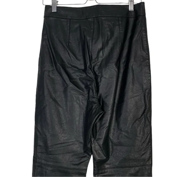 Free People Faux Leather High Waist Flare Leg Pants Size 8 - Image 7