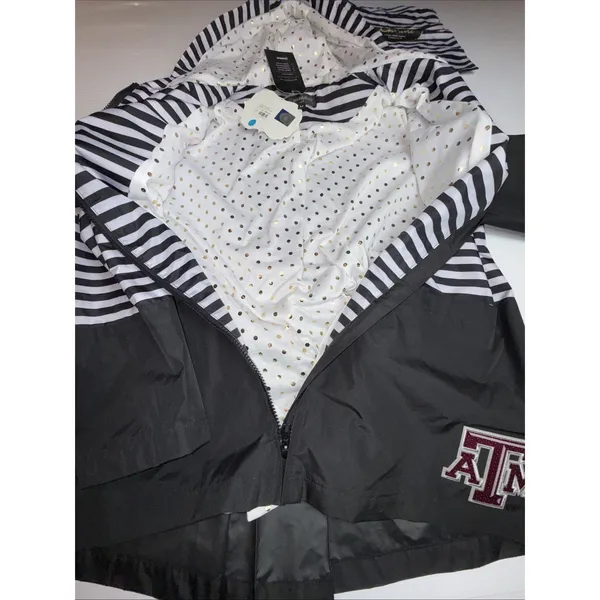 Gameday Couture Parka Jacket Texas A&M‎ Women Black White Stripe NWT Size M - Image 10