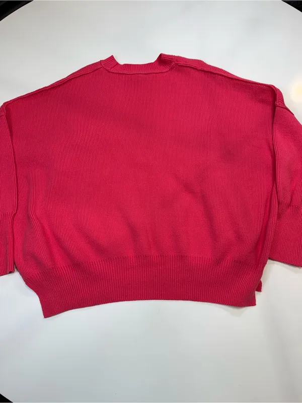 Free People Oversized Crewneck Sweater in Pink - Image 7