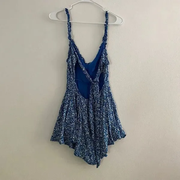Princess Polly Blue Floral Romper Dress sz : 4 Cottagecore Mini - Image 3