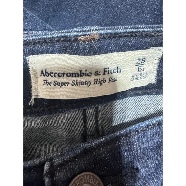 Abercrombie & Fitch 28/6S Dark Wash Super‎ Skinny High Rise Jeans Women's - Image 2