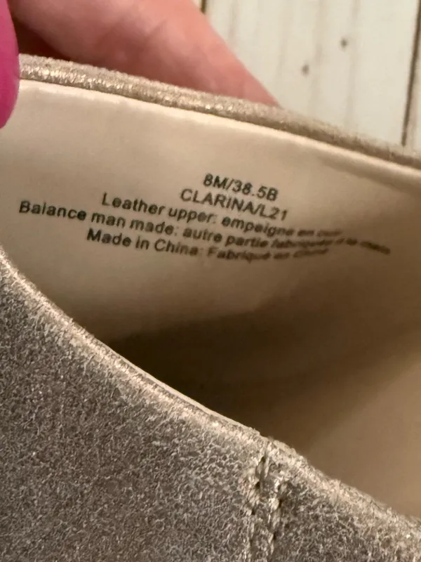 Karl Lagerfeld Paris Clarina Platform Sandal Chunky Wedge in Metallic Latte 8 - Image 15
