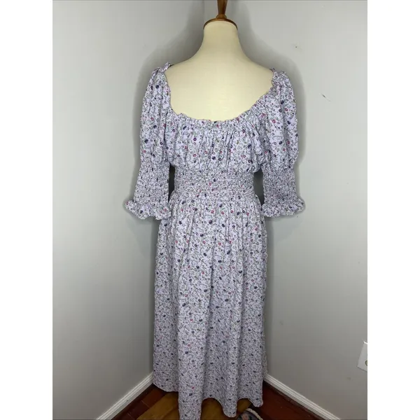 Tuckernuck Hyacinth House Lilac Ruched Neck Cali Midi Dress Small S‎ - Image 5