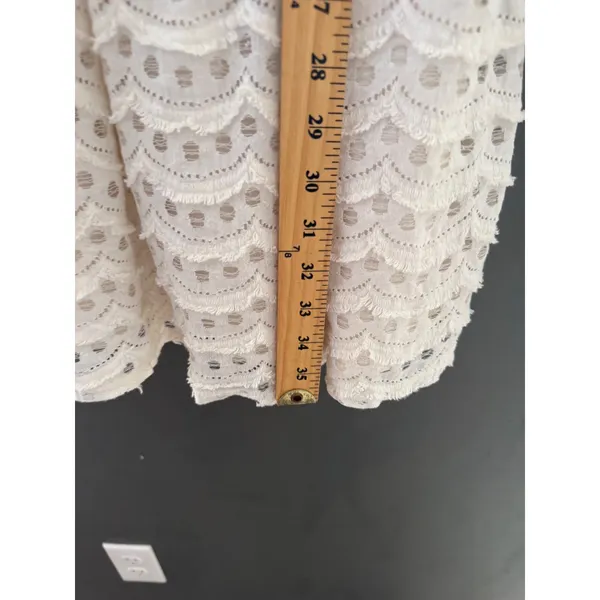 Miami Cream Crochet Scalloped Lace Mini Dress‎ Short Sleeve Coastal L Party - Image 8