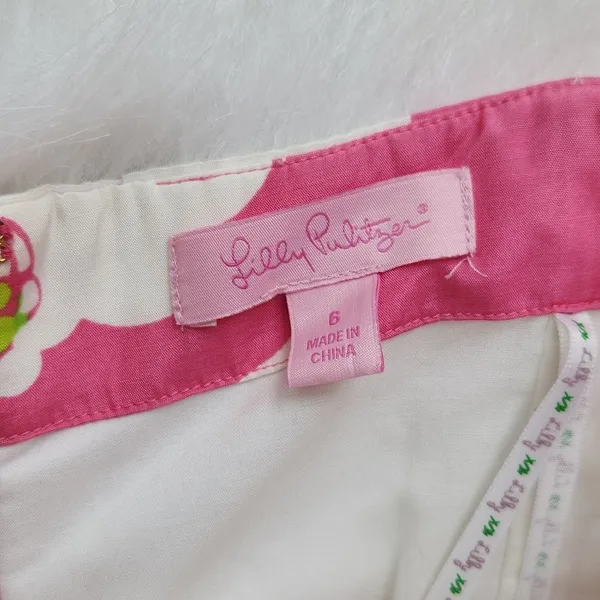 Lilly Pulitzer Blair Silk Dress strapless Ruffle hem‎ in Hot Pink size 6 Small - Image 3