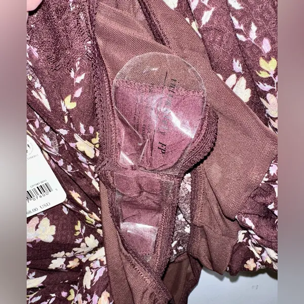 NWT FREE PEOPLE x INTIMATELY FP Take It Away Bodysuit Chocolate Merlot‎ - XL - Image 5