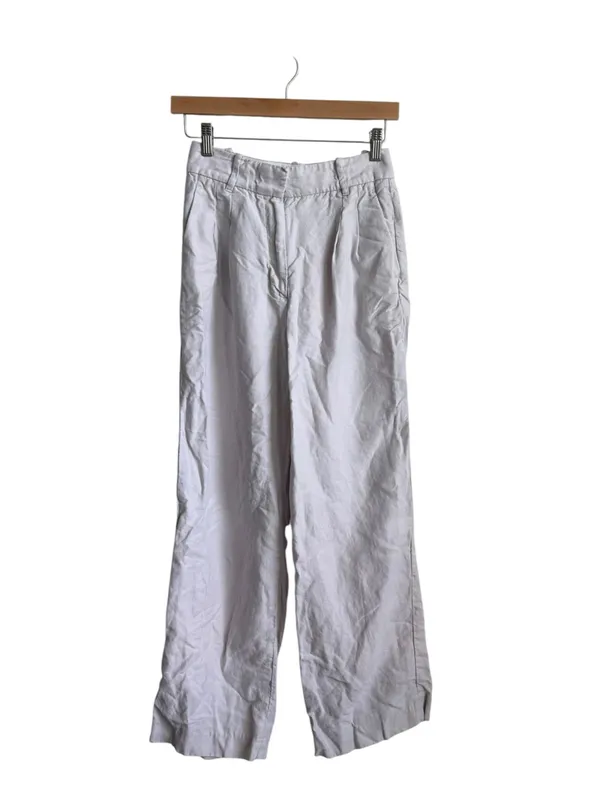 Aritzia Wilfred The Effortless Pant London Grey Linen Lyocell Wide Leg Size 4 - Image 2