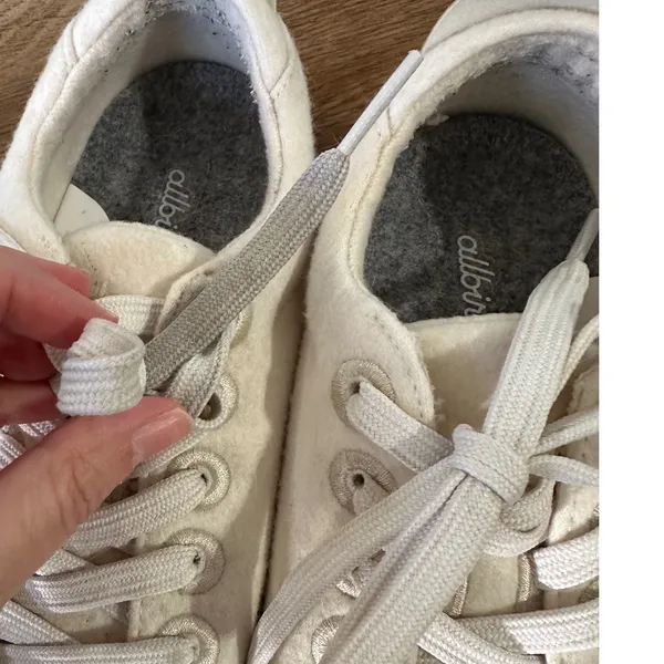 Allbirds Wool Pipers Cream White Merino Wool Low Top Sneakers Womens 6 - Image 9