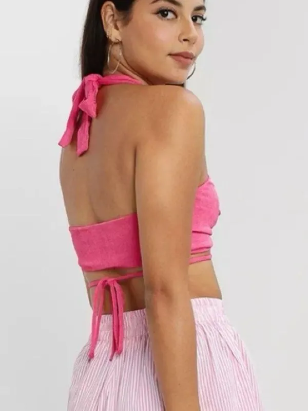 Peppermayo Harlow Crop Top - Hot Pink NWT - Image 3