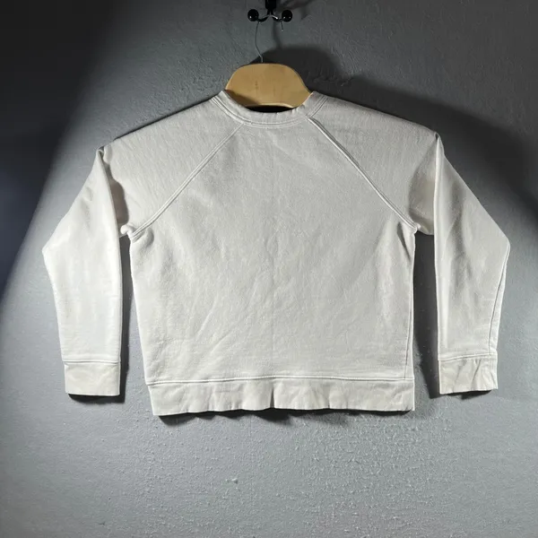 942 | Athleta Do‎ With Less Embossed Graphic Raglan Sweatshirt White Women M - Image 2