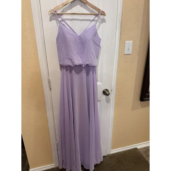White House | Black Market Leah Floor Length Spaghetti Straps Chiffon Bridesmaid Dresses size 4 - Image 3